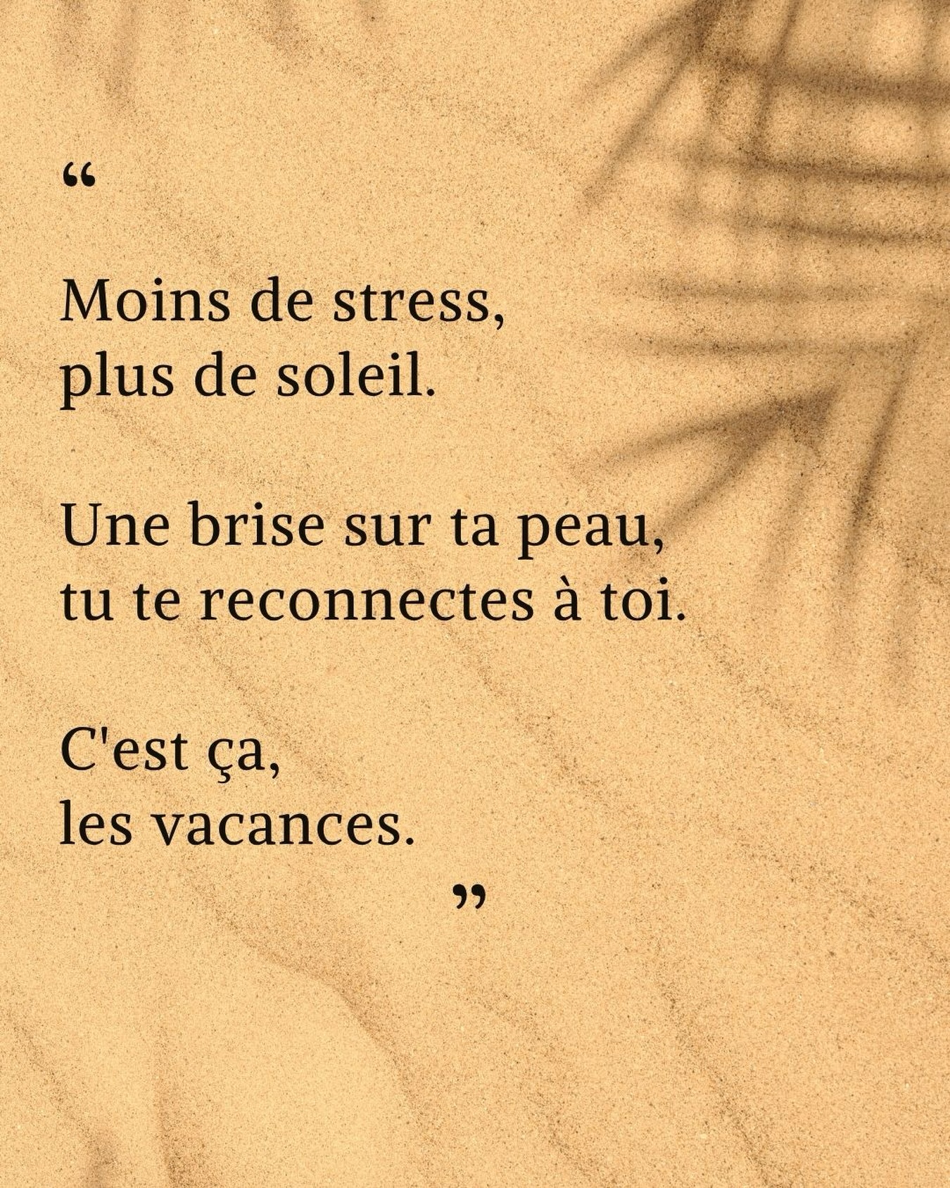 🌊SEA ☀️SUN 🌸REFRESH
Une période à privilégier pour son RESET 
#vacances #sun #fresh