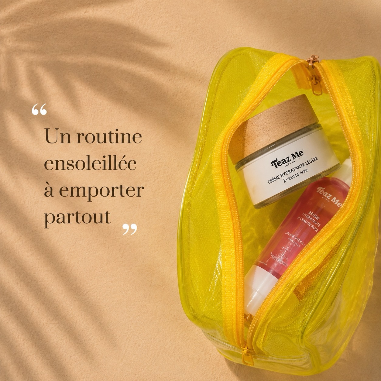 Une routine duo simple et pratique à emporter partout!
🧴Hydratation légère et tonifiante avec la crème à l eau de rose 
💦Hydratation parfumée et instantanée avec la brume à l eau de rose 🌸
En cadeau ta trousse pétillante qui égayera ton sac de plage ou ta valise ✈️